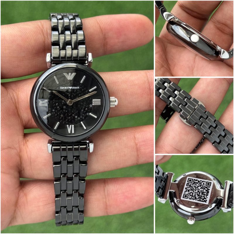 Emporio Armani Ladies Black Ceramic Watch – 7AAA Japanese Quality | First Quality Watch India